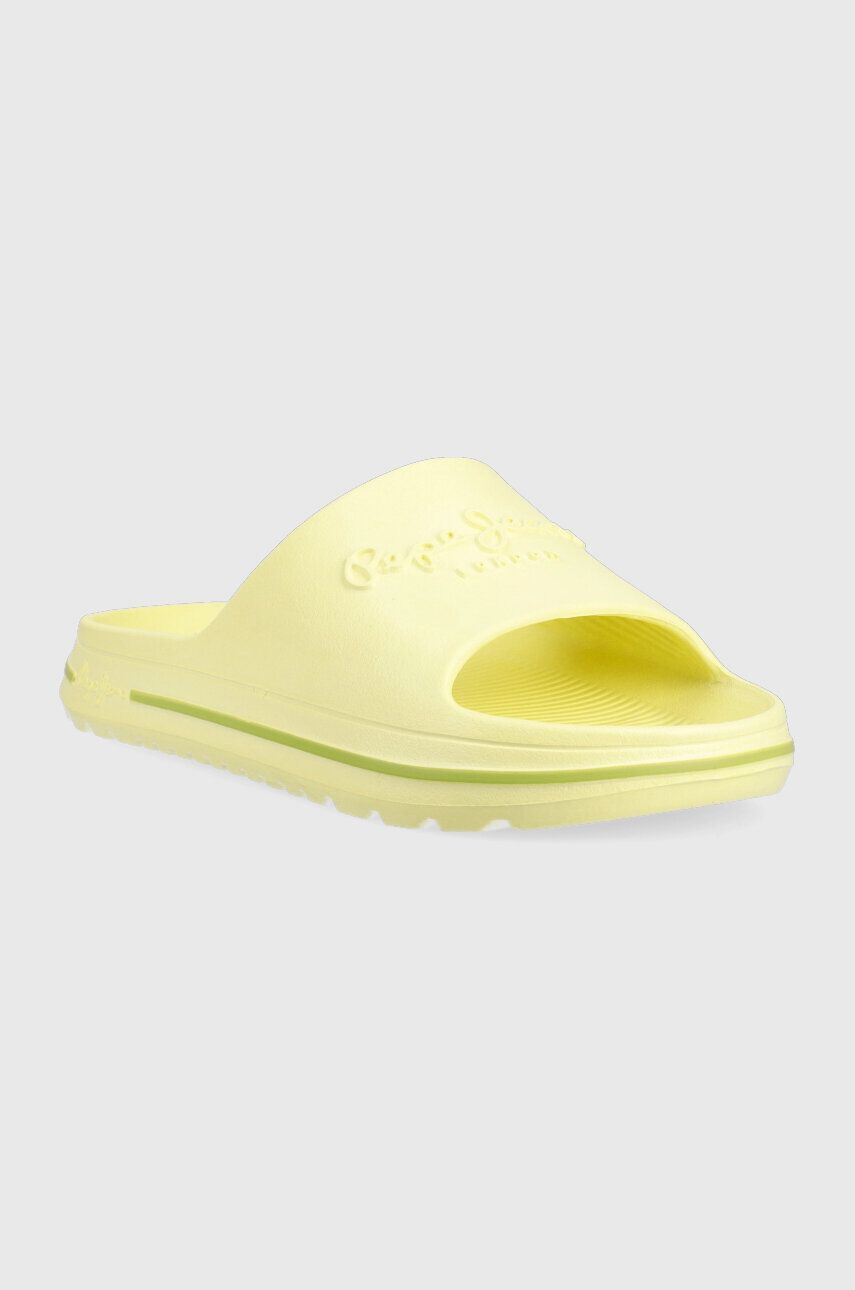 Pepe Jeans Natikači BEACH SLIDE ženski rumena barva PLS70131 - Pepit.si