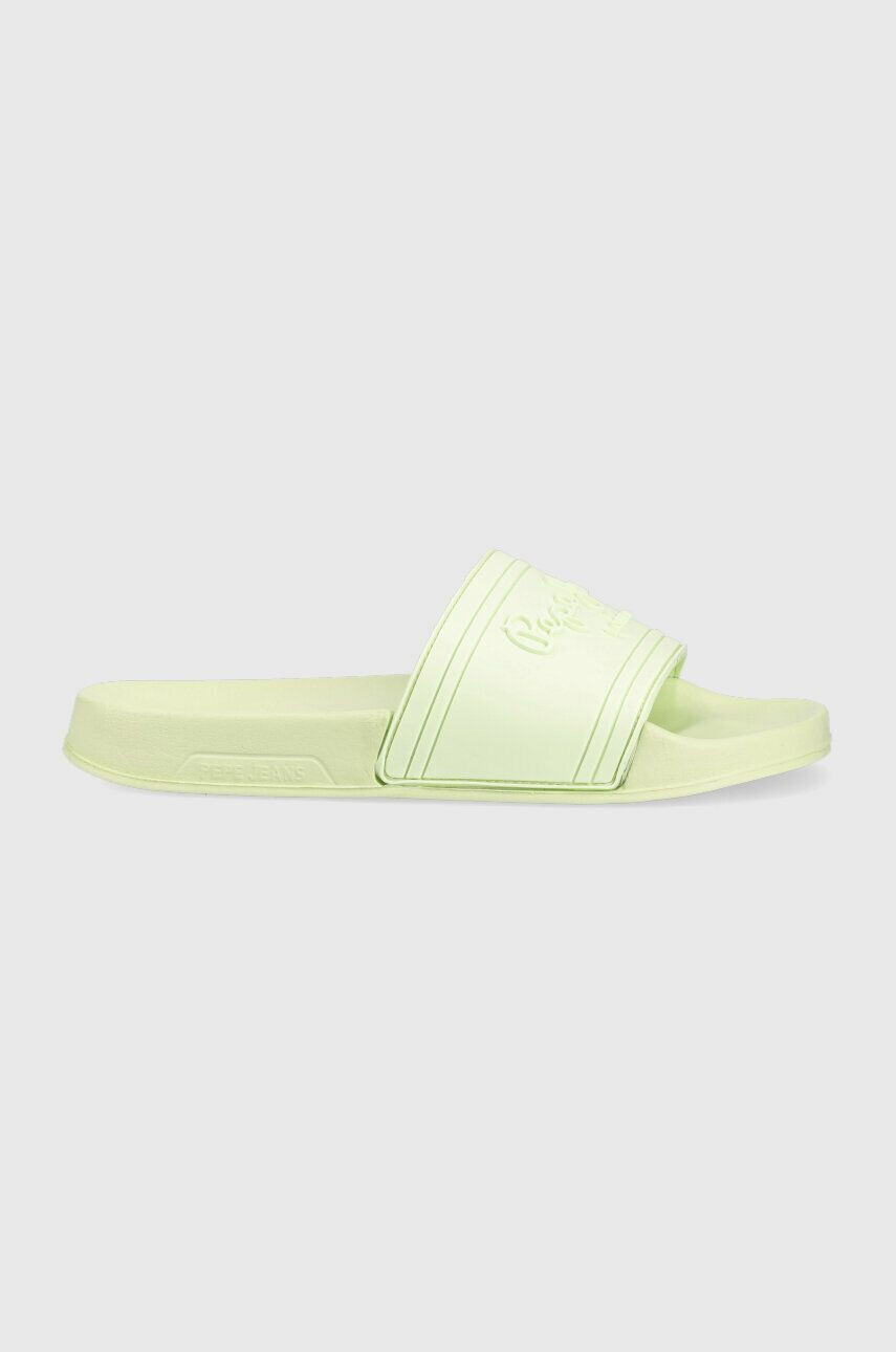 Pepe Jeans Natikači SLIDER ženski zelena barva PLS70125 - Pepit.si