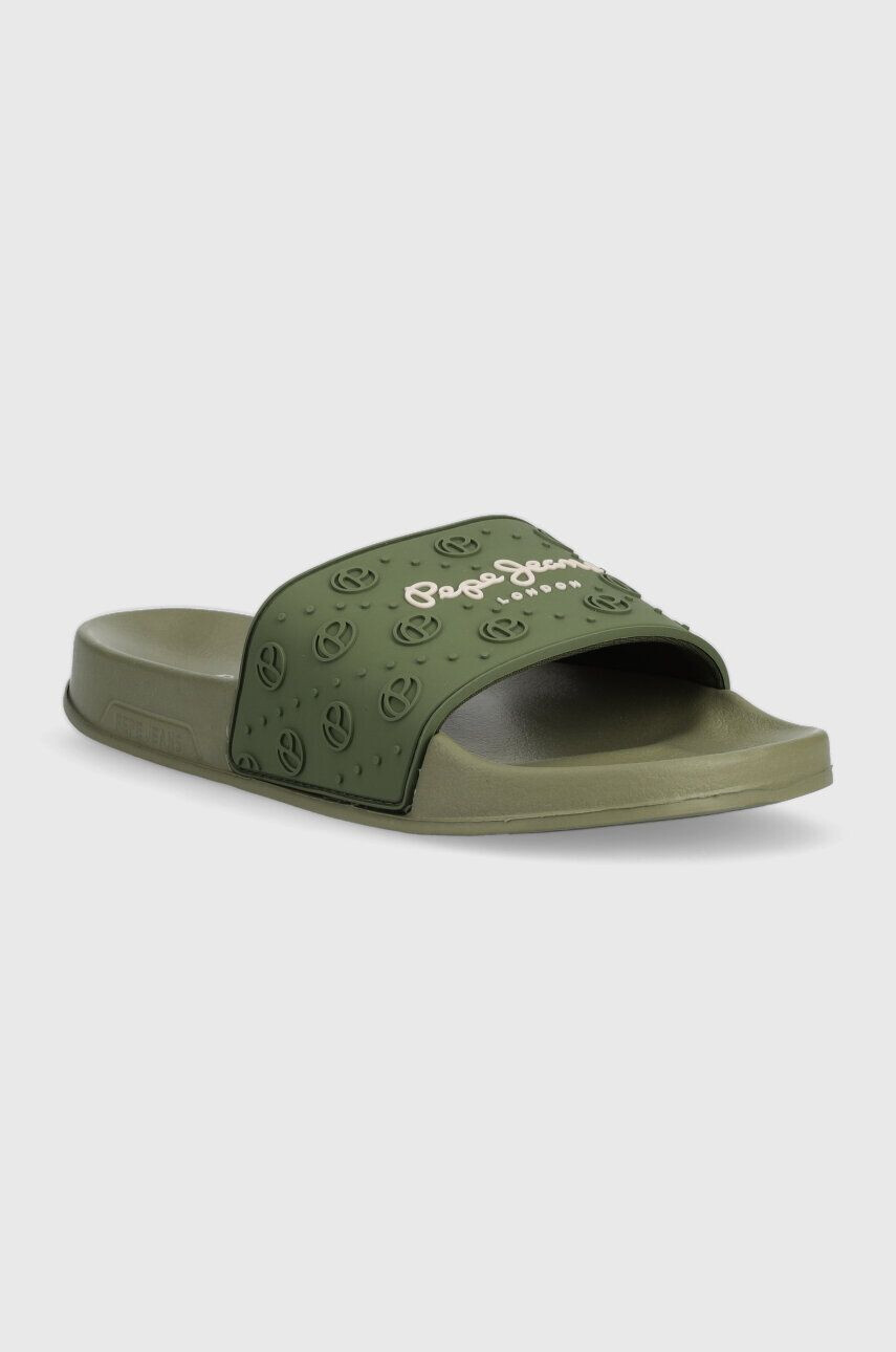 Pepe Jeans Natikači SLIDER ženski zelena barva PLS70126 - Pepit.si