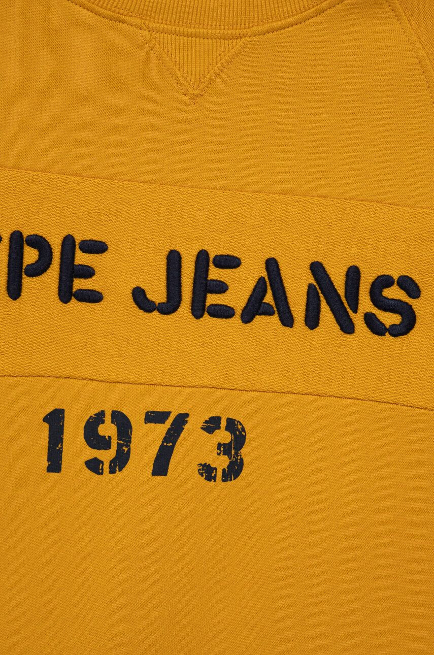 Pepe Jeans Otroška bombažna mikica rumena barva - Pepit.si