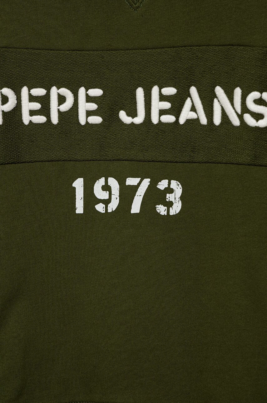 Pepe Jeans Otroški bombažni pulover zelena barva - Pepit.si