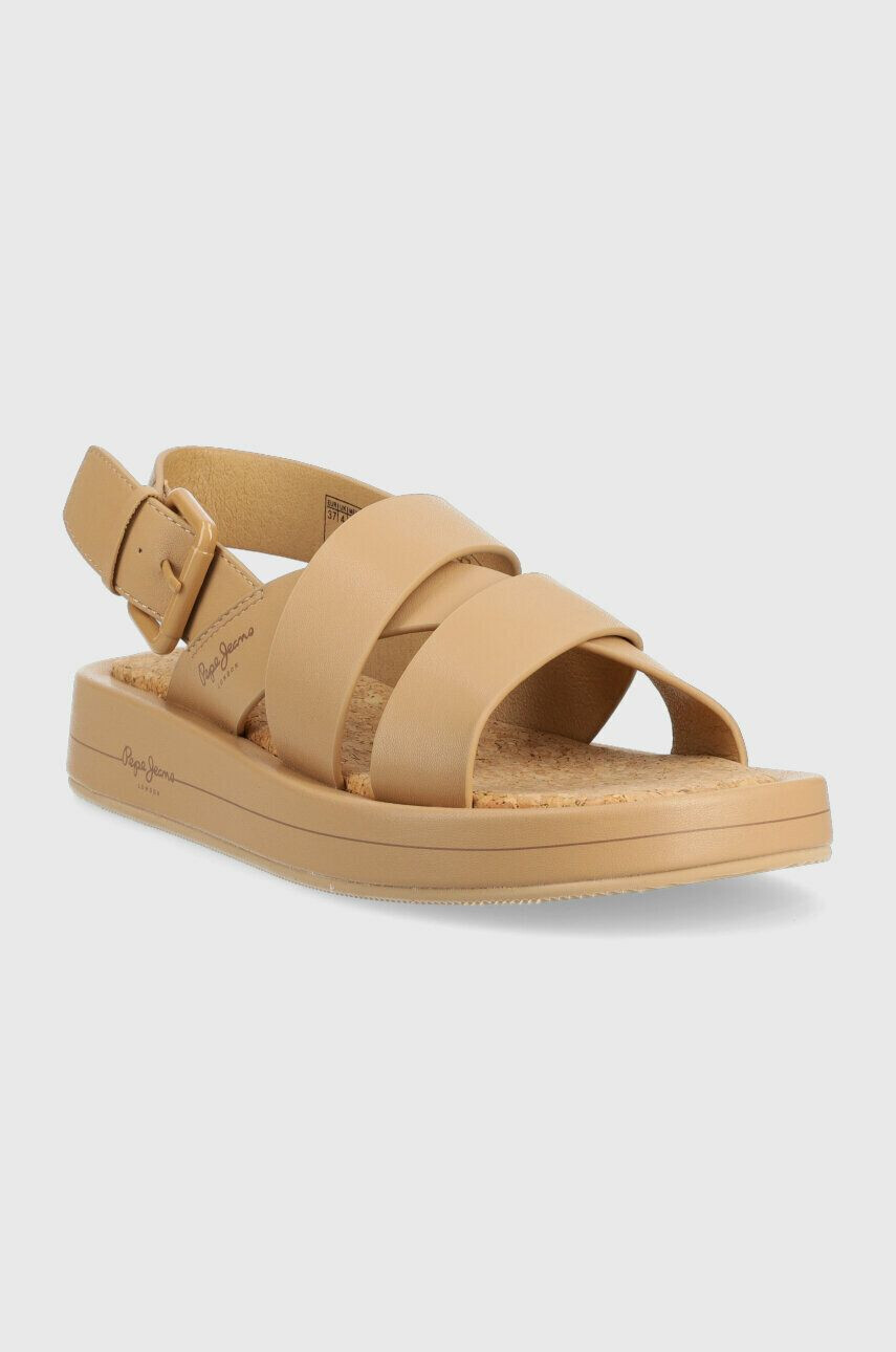 Pepe Jeans Sandali SUMMER ženski bež barva PLS90578 - Pepit.si