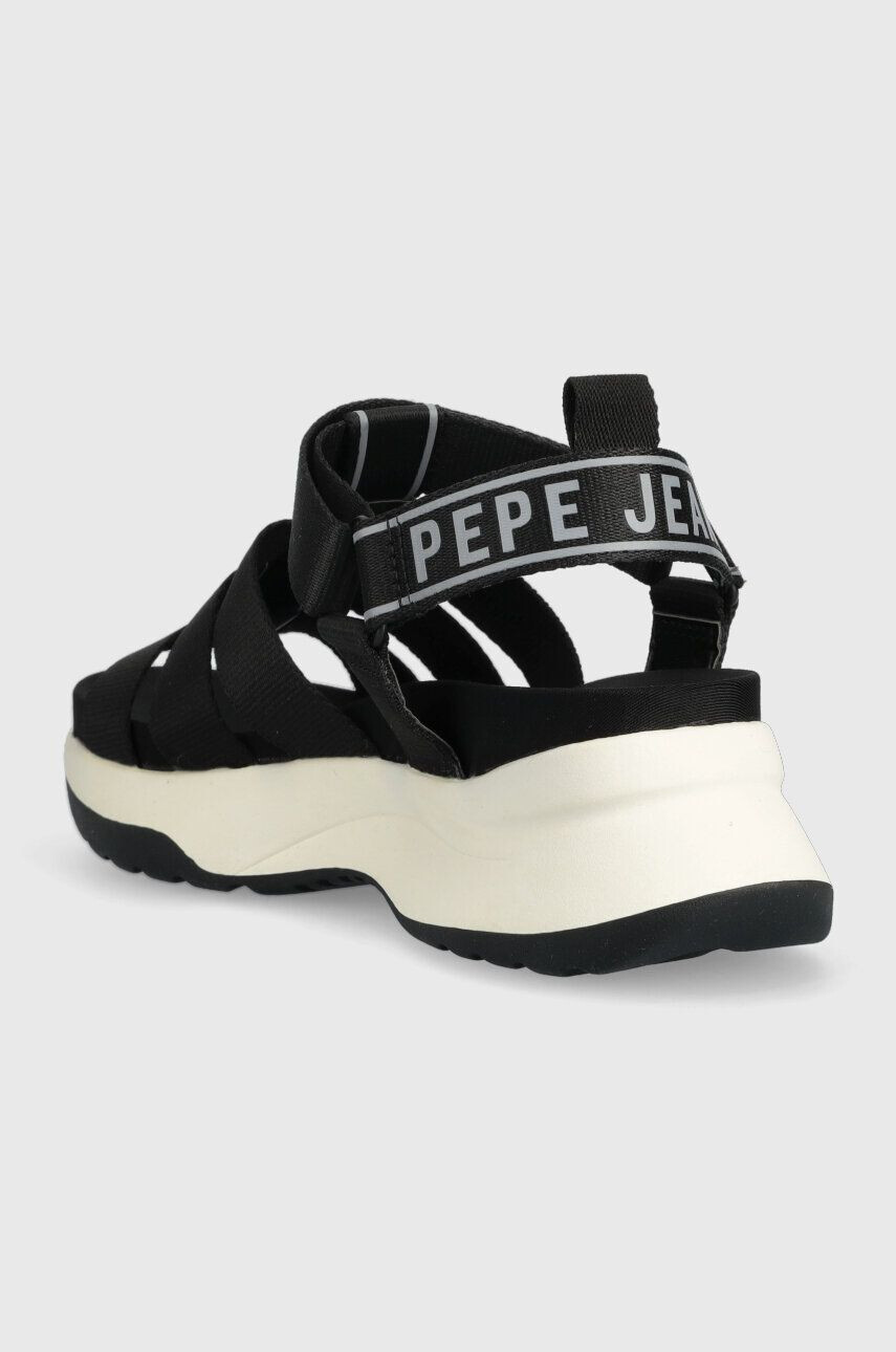 Pepe Jeans Sandali Venus ženski črna barva PLS90570 - Pepit.si