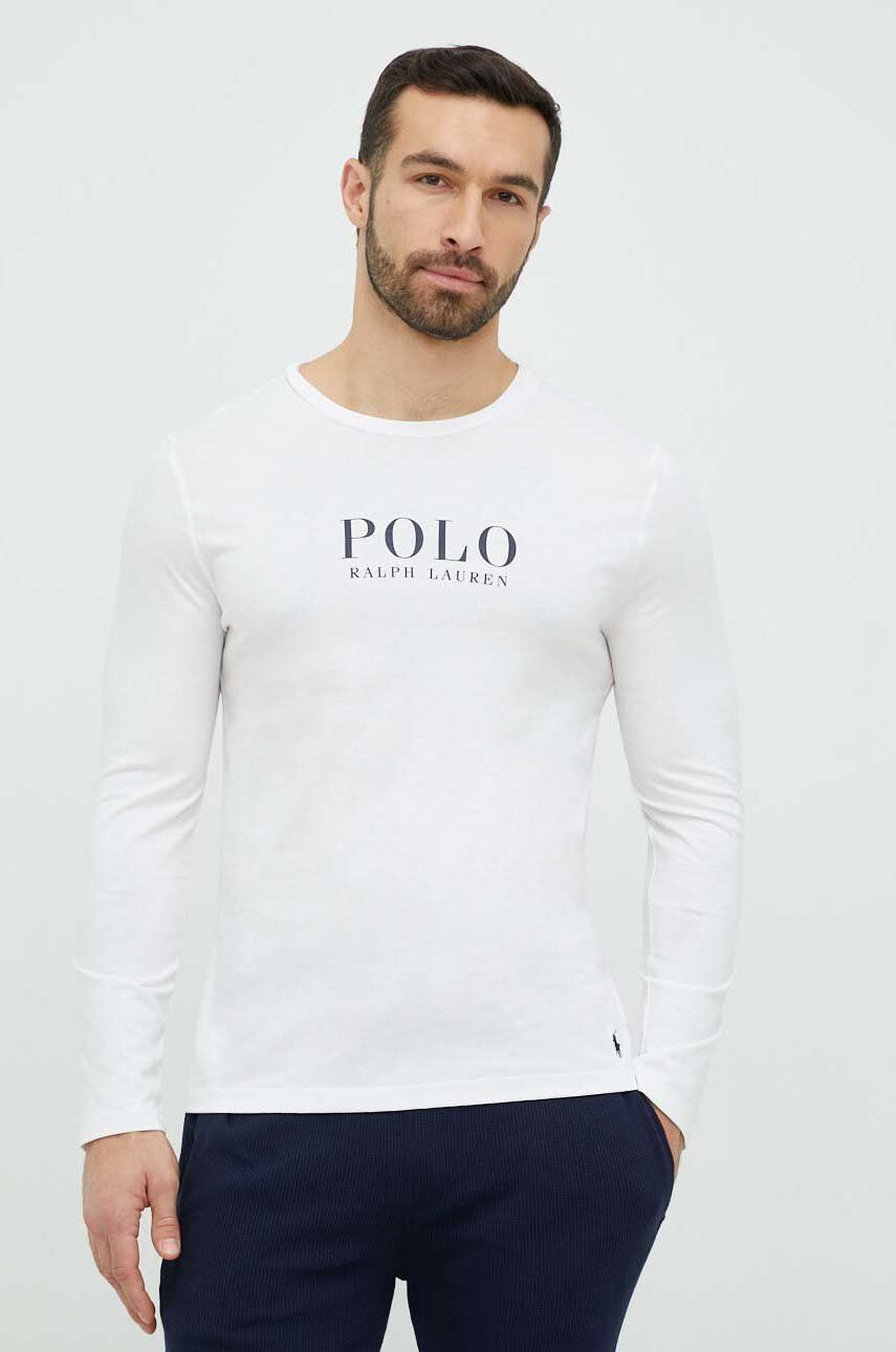 Polo Ralph Lauren Bombažen pižama longsleeve bela barva - Pepit.si