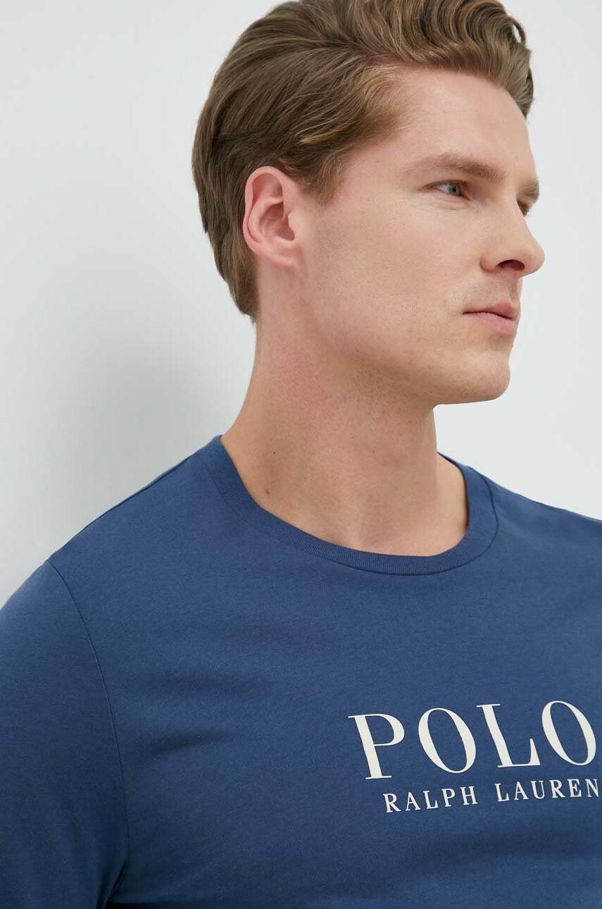 Polo Ralph Lauren Bombažen pižama longsleeve mornarsko modra barva - Pepit.si