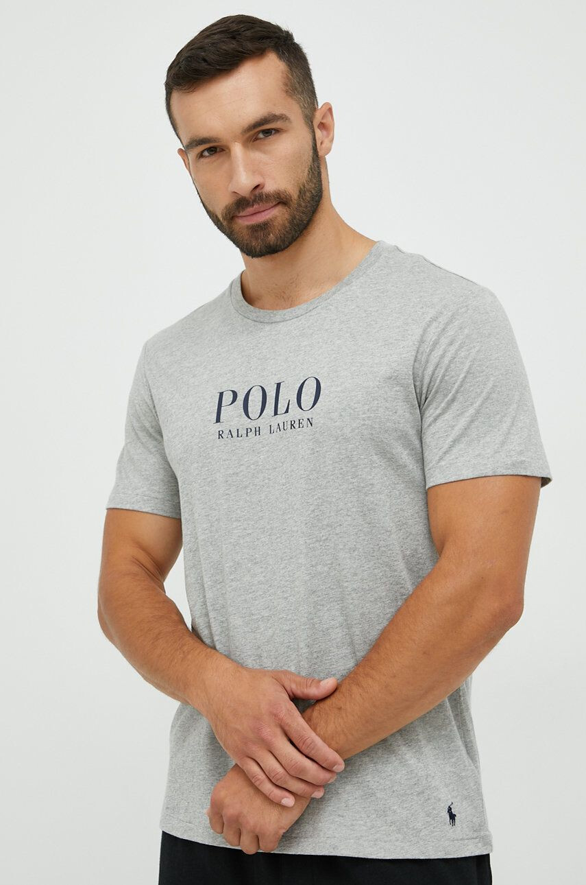 Polo Ralph Lauren Bombažen pižama t-shirt siva barva - Pepit.si