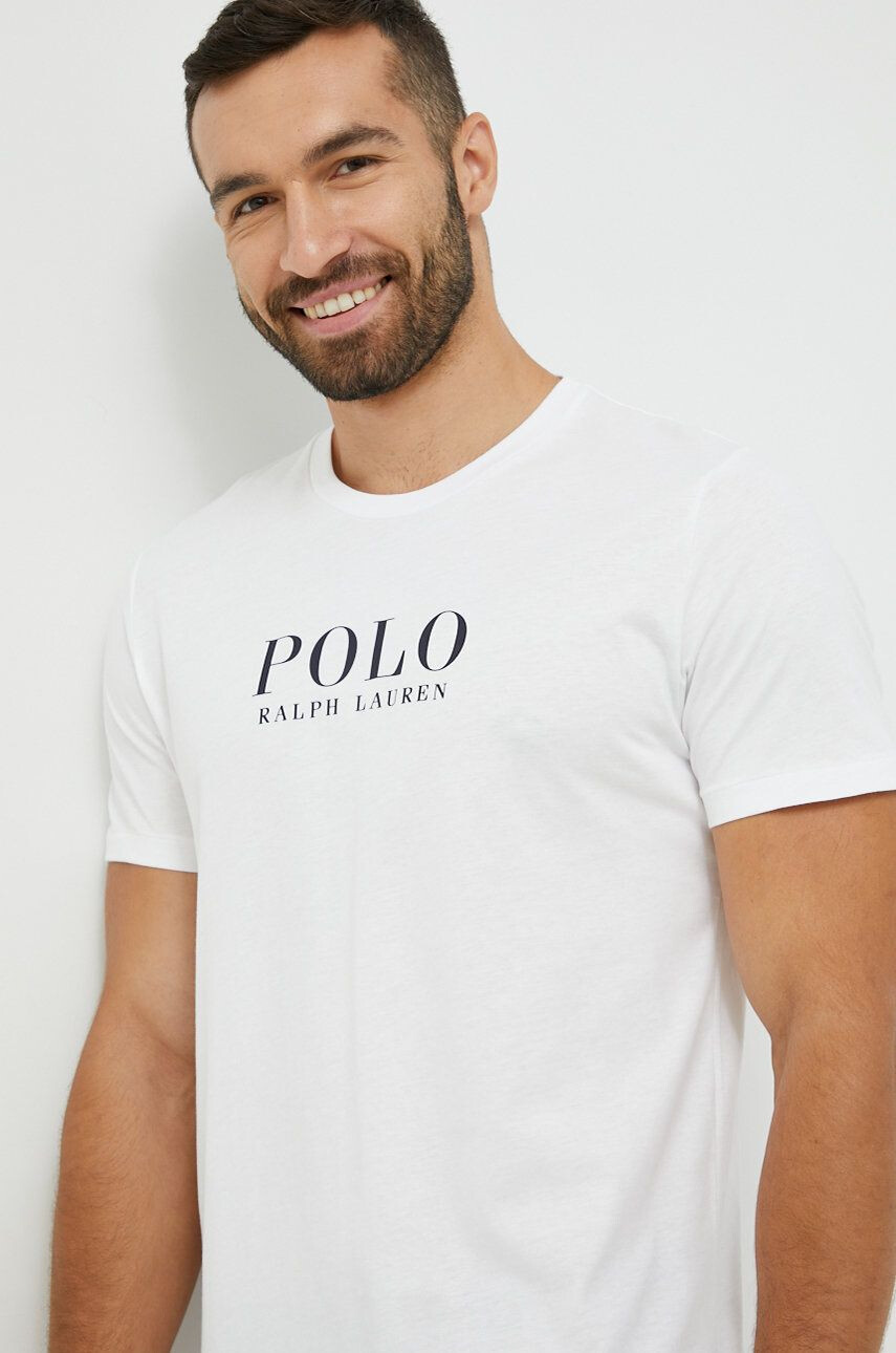 Polo Ralph Lauren Bombažen pižama t-shirt bela barva - Pepit.si