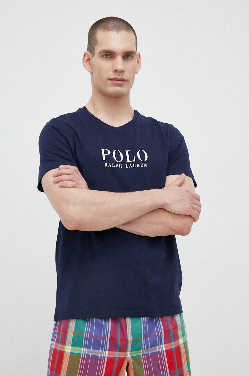 Polo Ralph Lauren Bombažen pižama t-shirt mornarsko modra barva - Pepit.si