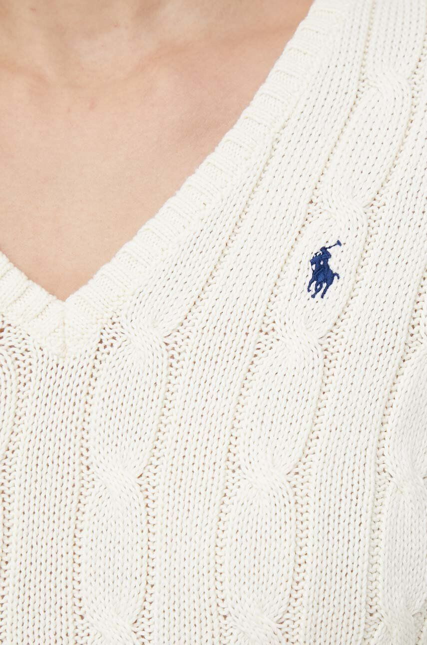 Polo Ralph Lauren Bombažen pulover ženski bež barva - Pepit.si