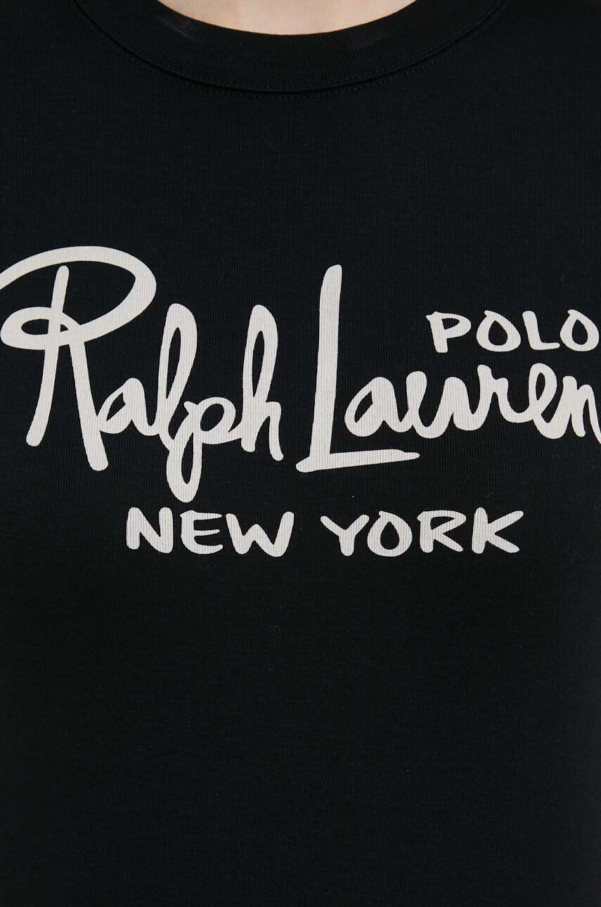 Polo Ralph Lauren Bombažna kratka majica črna barva - Pepit.si