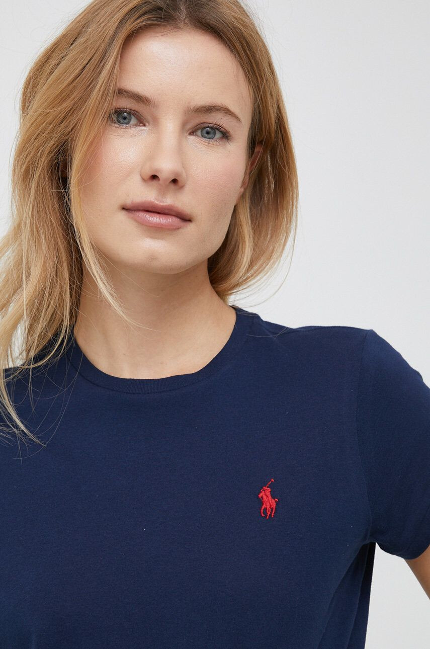 Polo Ralph Lauren Bombažna kratka majica mornarsko modra barva - Pepit.si