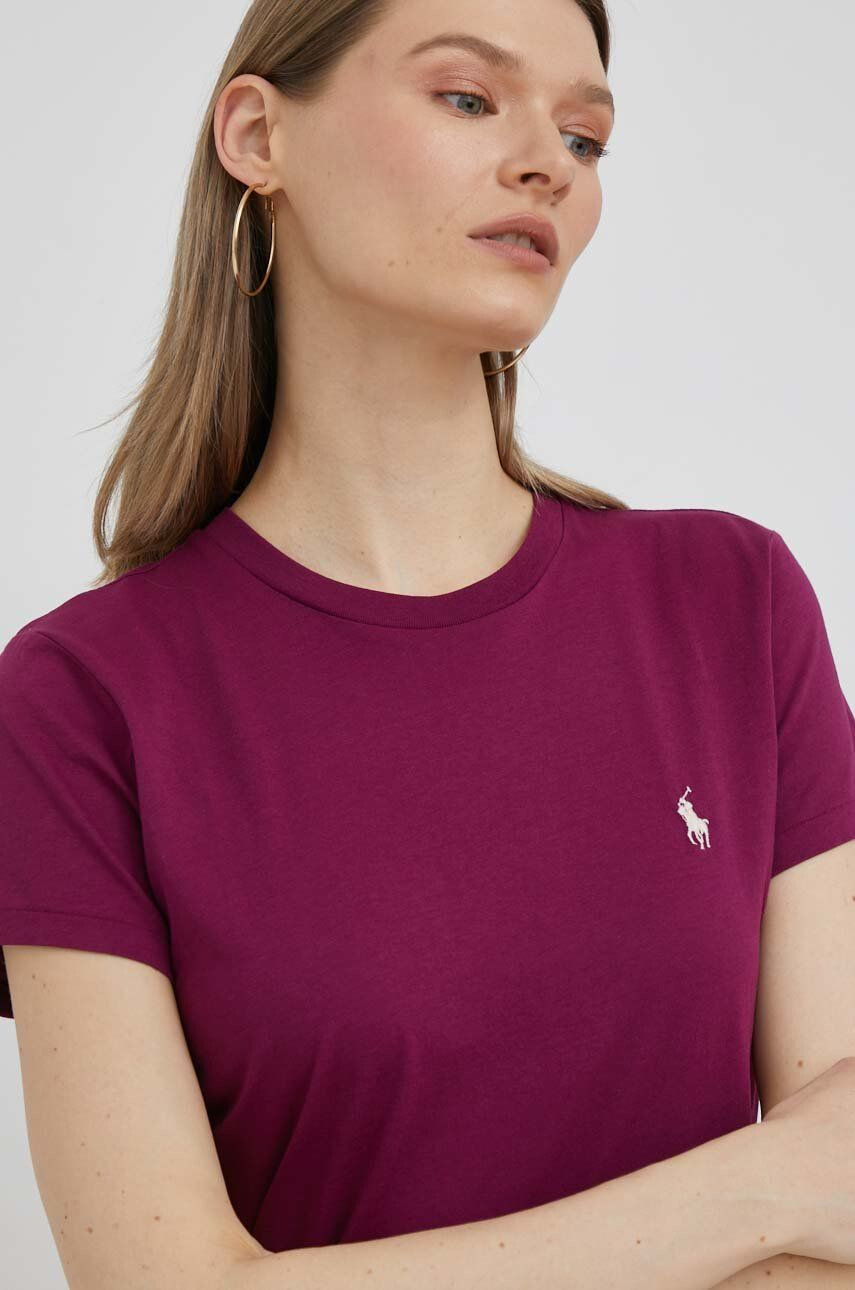 Polo Ralph Lauren Bombažna kratka majica bordo barva - Pepit.si