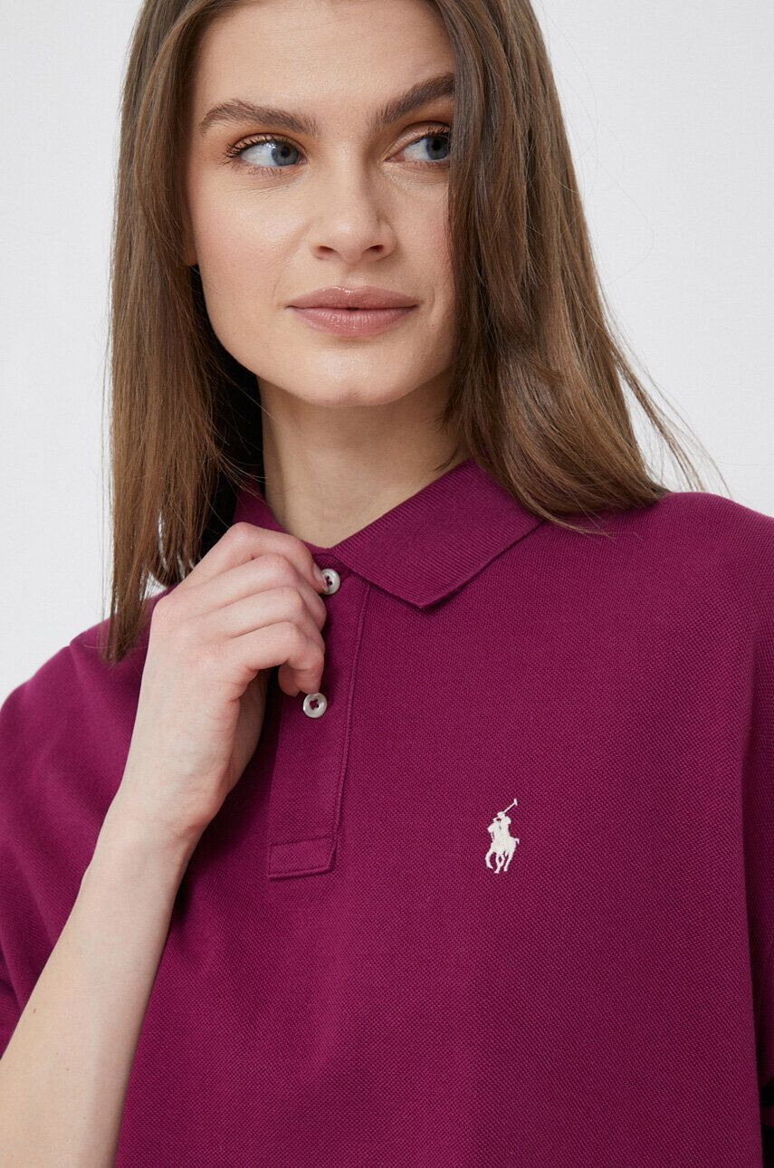 Polo Ralph Lauren Bombažna majica z dolgimi rokavi vijolična barva - Pepit.si