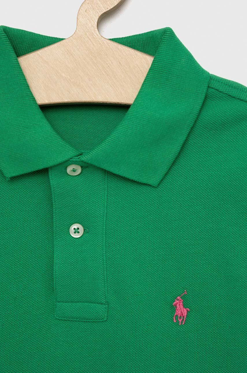 Polo Ralph Lauren Otroški bombažen polo zelena barva - Pepit.si