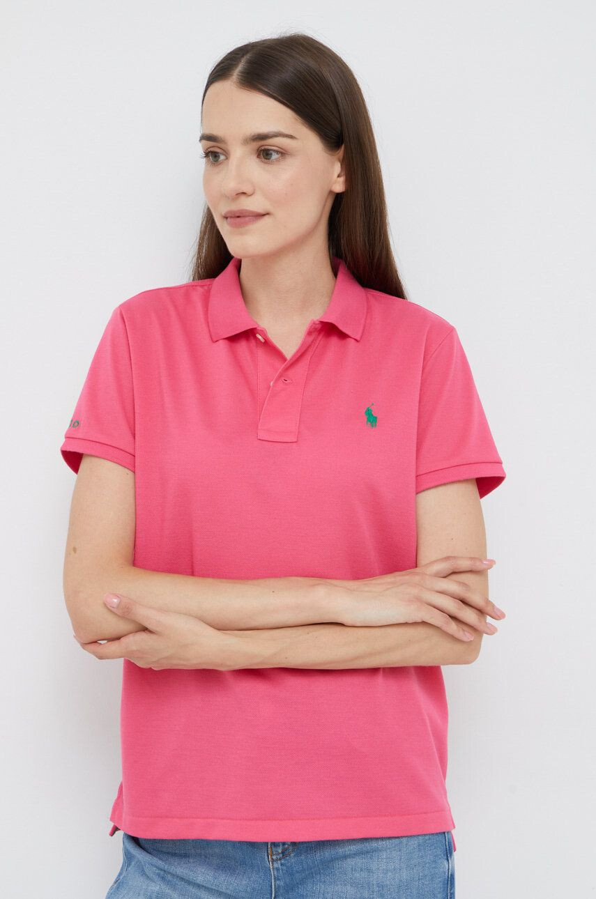 Polo Ralph Lauren Polo ženski roza barva - Pepit.si