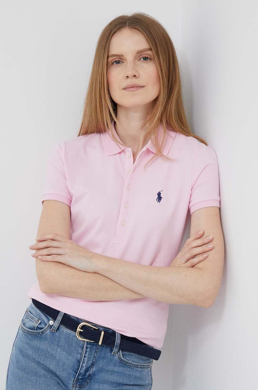 Polo Ralph Lauren Polo ženski roza barva - Pepit.si