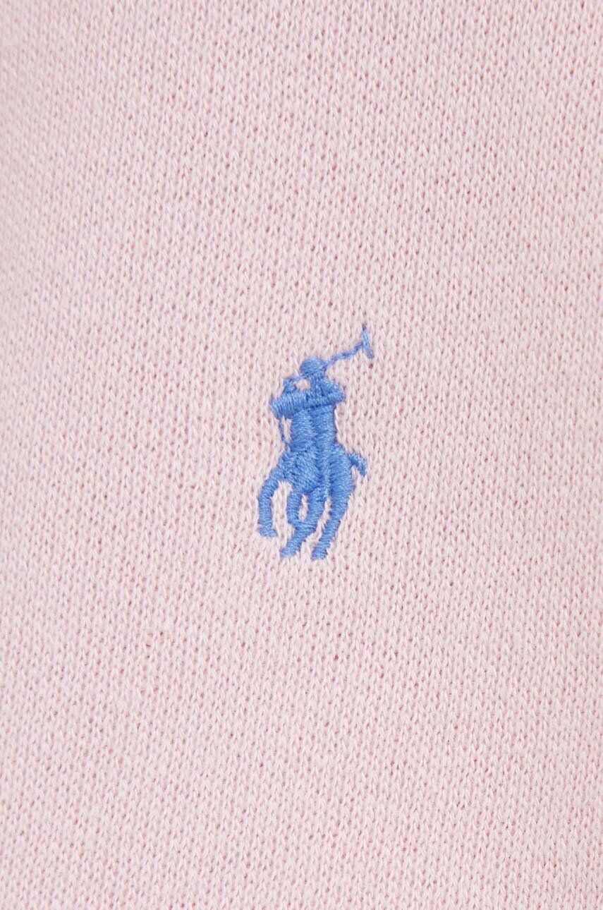 Polo Ralph Lauren Pulover ženska roza barva s kapuco - Pepit.si