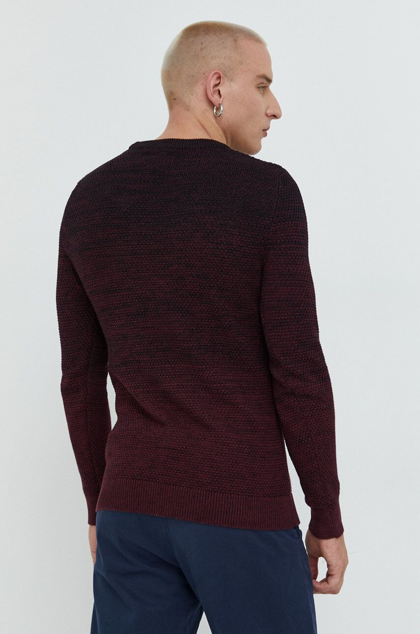 Produkt by Jack & Jones Bombažen pulover moški bordo barva - Pepit.si