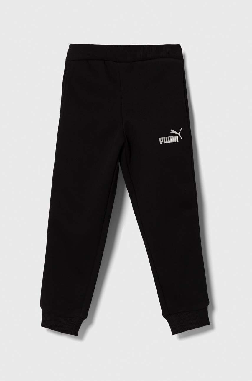 Puma Otroški spodnji del trenirke ESS+ Sweatpants FL cl G črna barva - Pepit.si