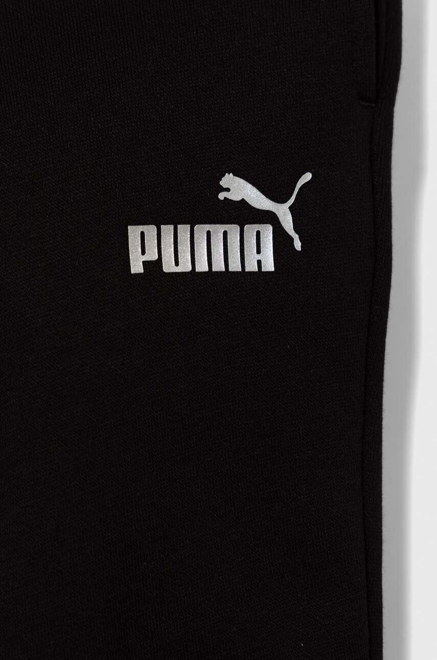 Puma Otroški spodnji del trenirke ESS+ Sweatpants FL cl G črna barva - Pepit.si