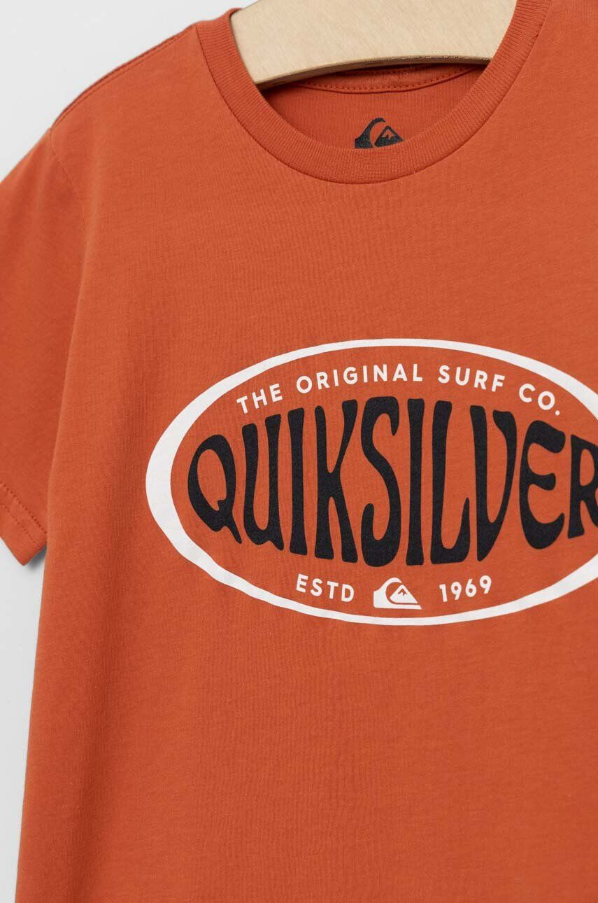 Quiksilver Otroška bombažna kratka majica oranžna barva - Pepit.si