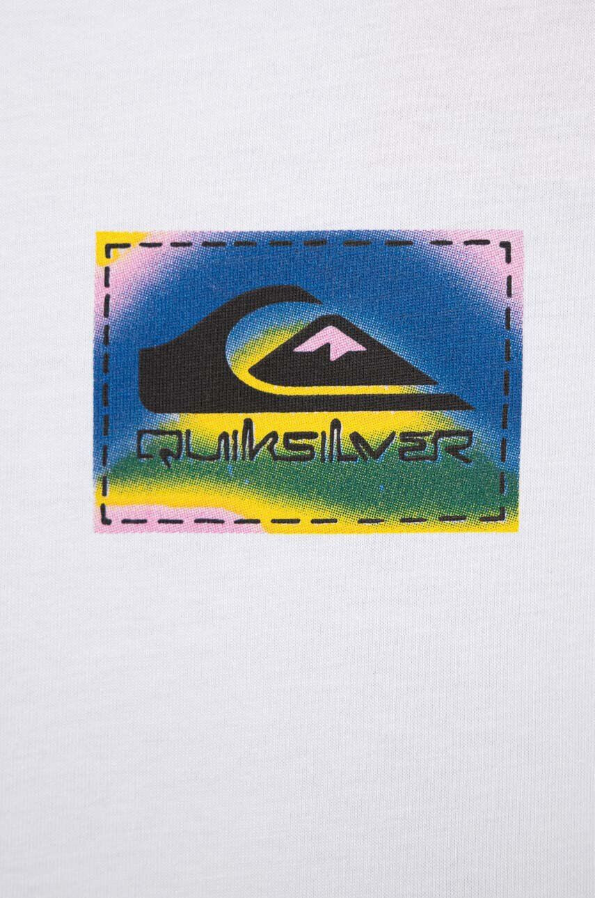 Quiksilver Otroška bombažna kratka majica bela barva - Pepit.si