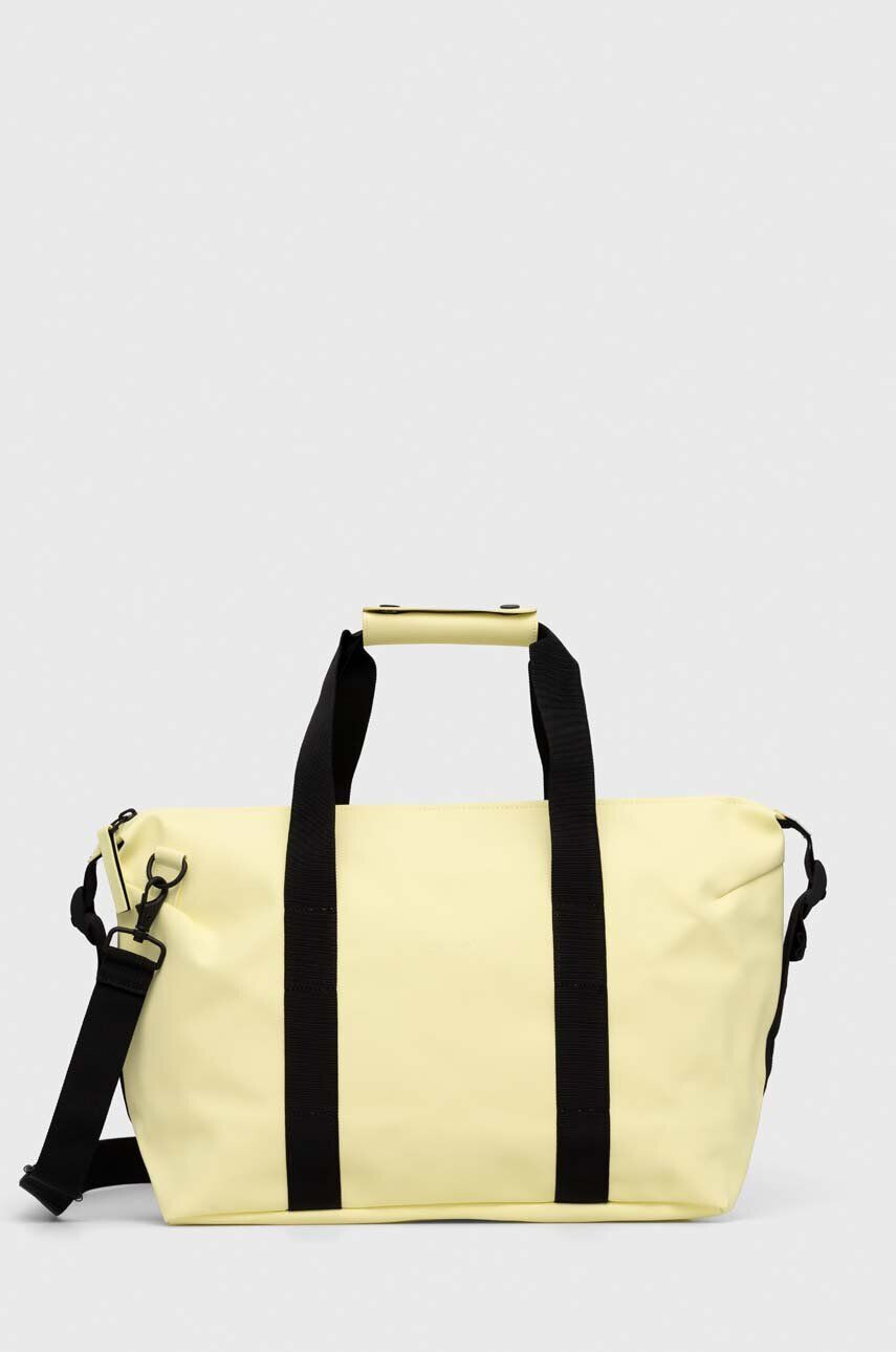 Rains Torba 13190 Weekend Bag Small rumena barva - Pepit.si