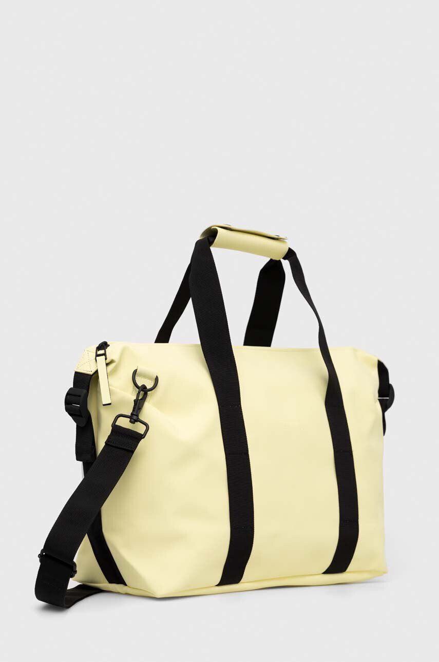 Rains Torba 13190 Weekend Bag Small rumena barva - Pepit.si