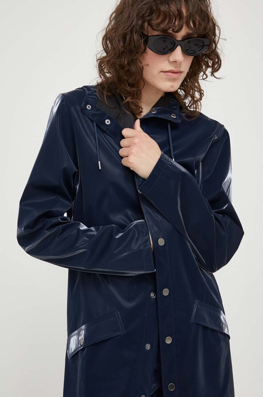 Rains Vodoodporna jakna 12020 Long Jacket mornarsko modra barva - Pepit.si