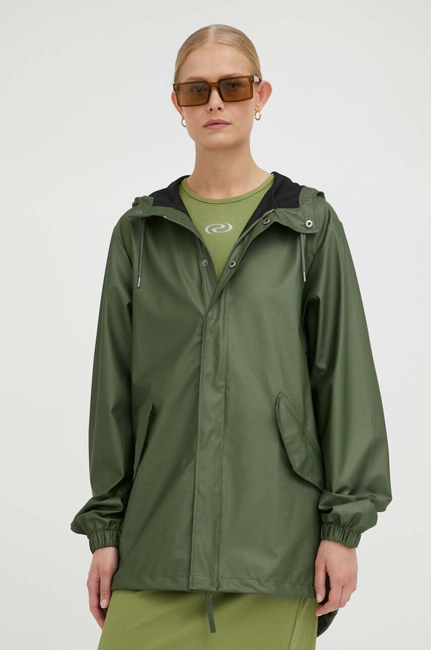 Rains Vodoodporna jakna 18010 Fishtail Jacket zelena barva - Pepit.si