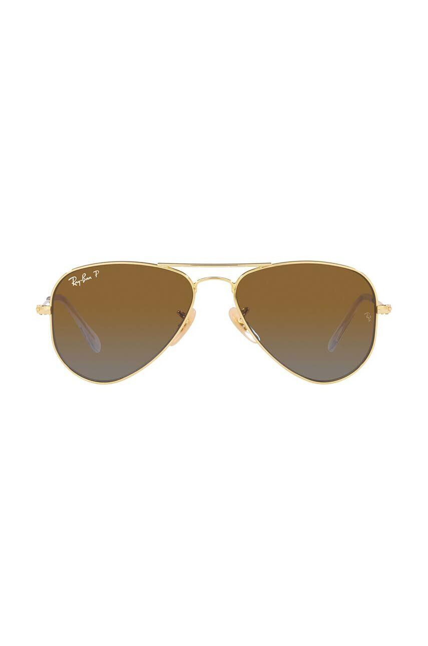 Ray-Ban Otroška sončna očala Junior Aviator rjava barva 0RJ9506S-Polarized - Pepit.si