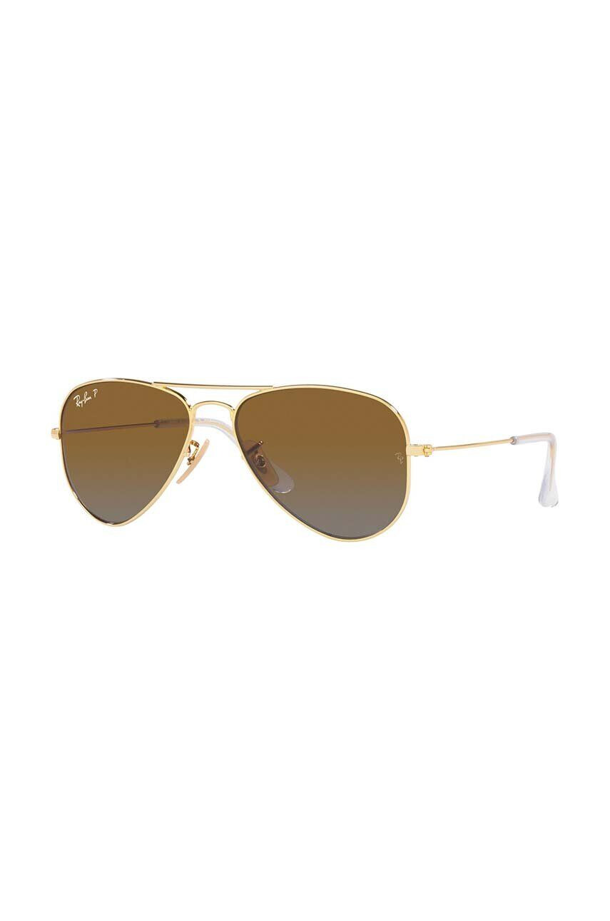 Ray-Ban Otroška sončna očala Junior Aviator rjava barva 0RJ9506S-Polarized - Pepit.si