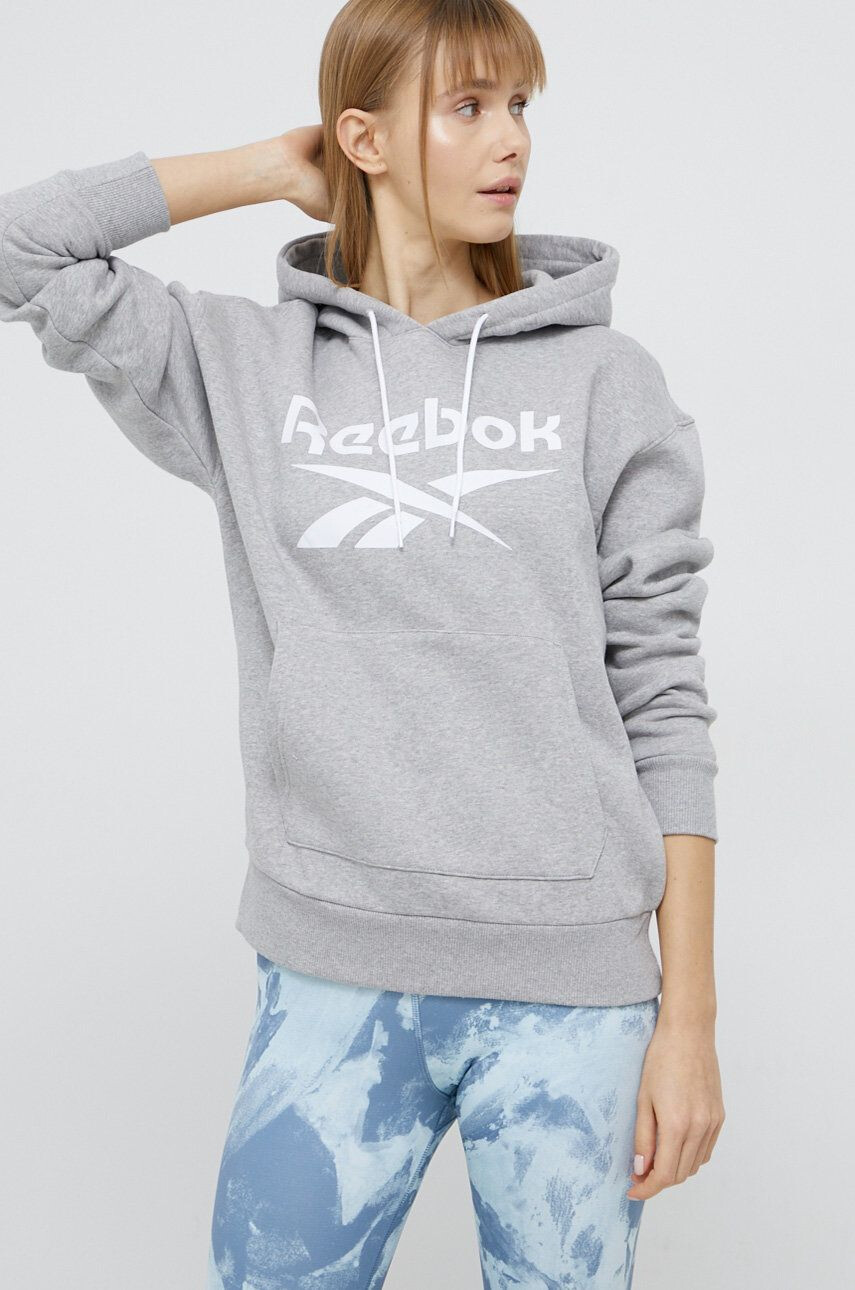 Reebok Bluza ženska siva barva - Pepit.si