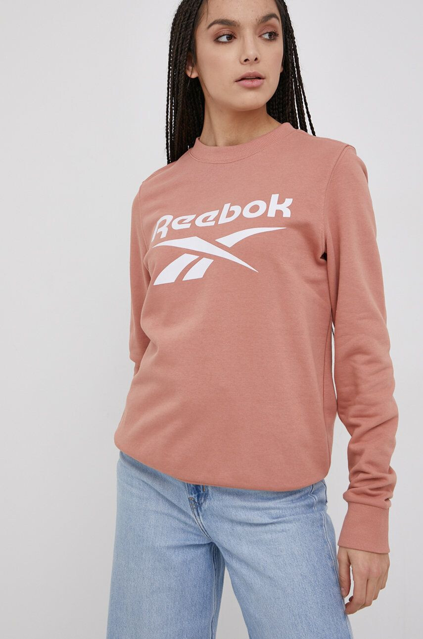 Reebok Bluza ženska oranžna barva - Pepit.si