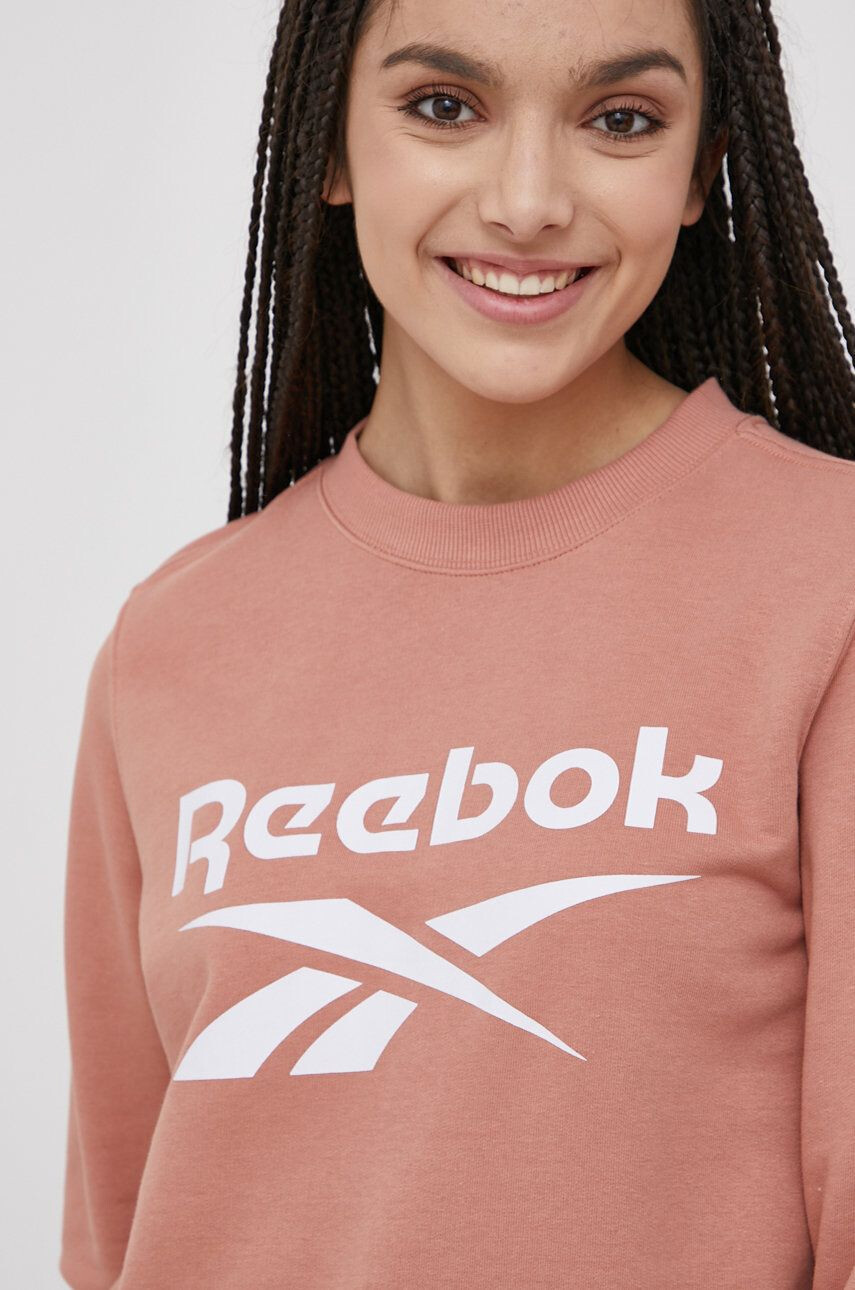 Reebok Bluza ženska oranžna barva - Pepit.si