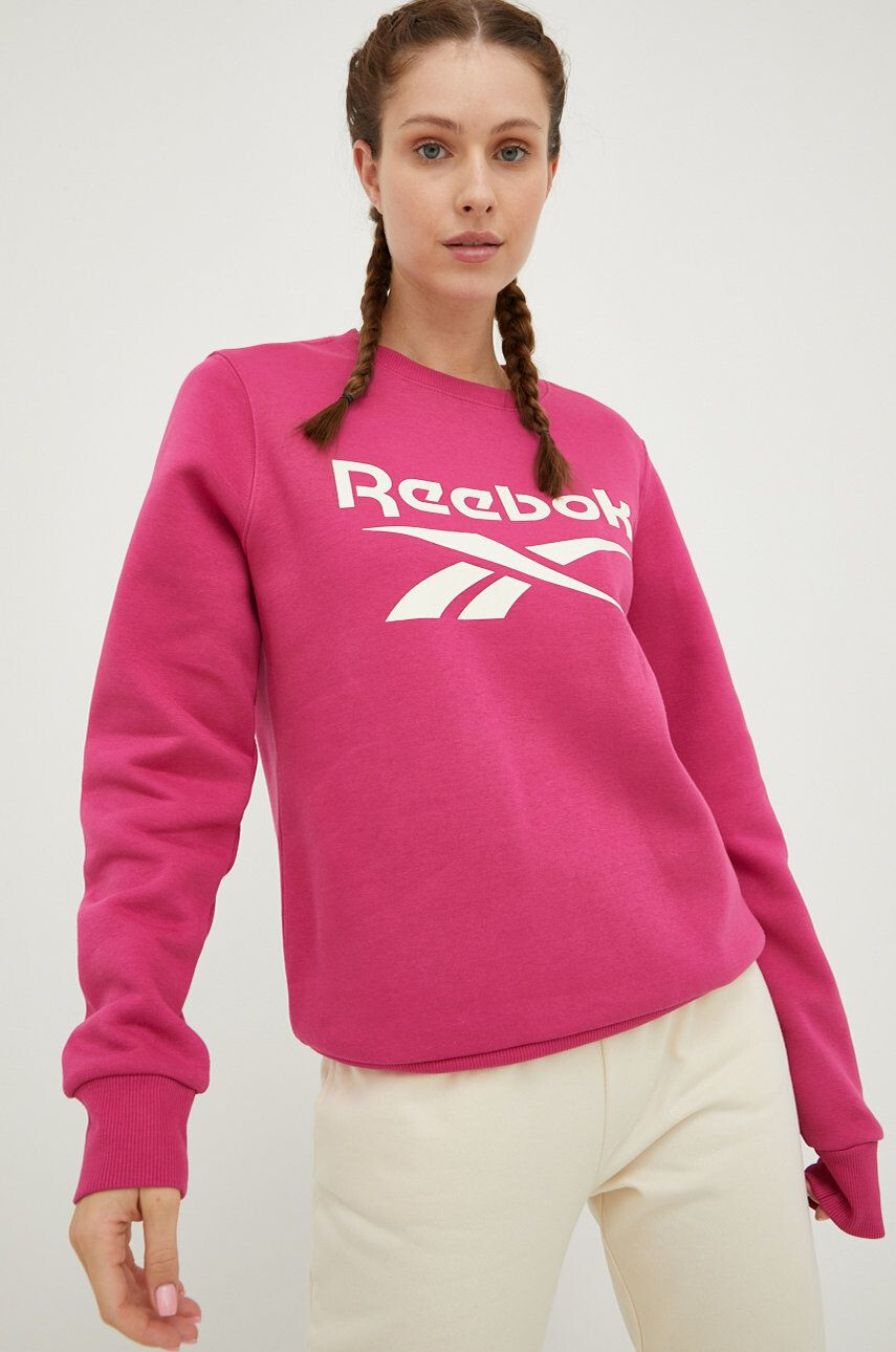 Reebok Bluza ženska roza barva - Pepit.si