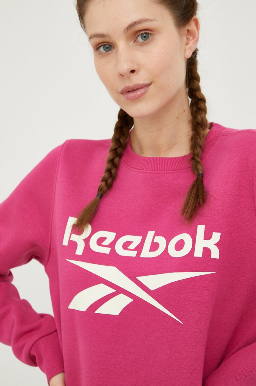 Reebok Bluza ženska roza barva - Pepit.si