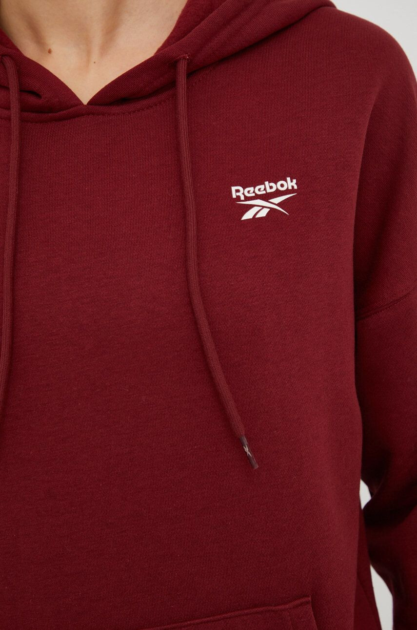 Reebok Bluza ženska bordo barva s kapuco - Pepit.si