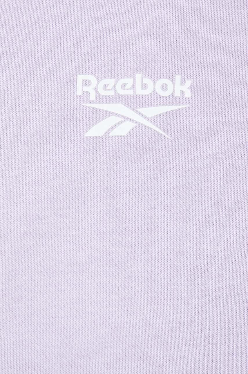 Reebok Bluza ženska vijolična barva s kapuco - Pepit.si