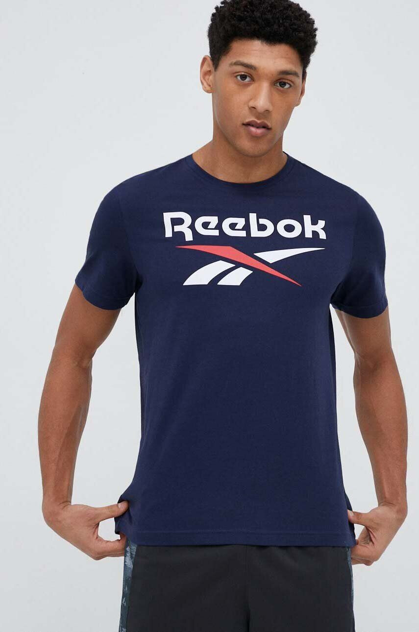 Reebok Bombažna kratka majica bež barva - Pepit.si