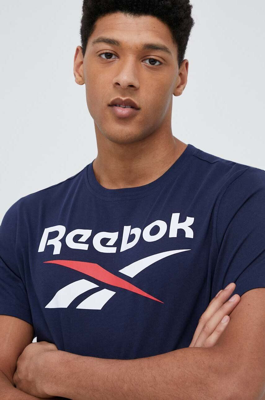 Reebok Bombažna kratka majica bež barva - Pepit.si