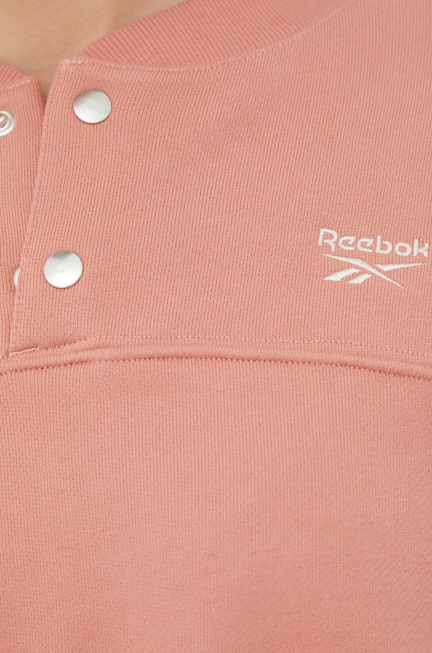 Reebok Bombažna mikica ženska roza barva - Pepit.si