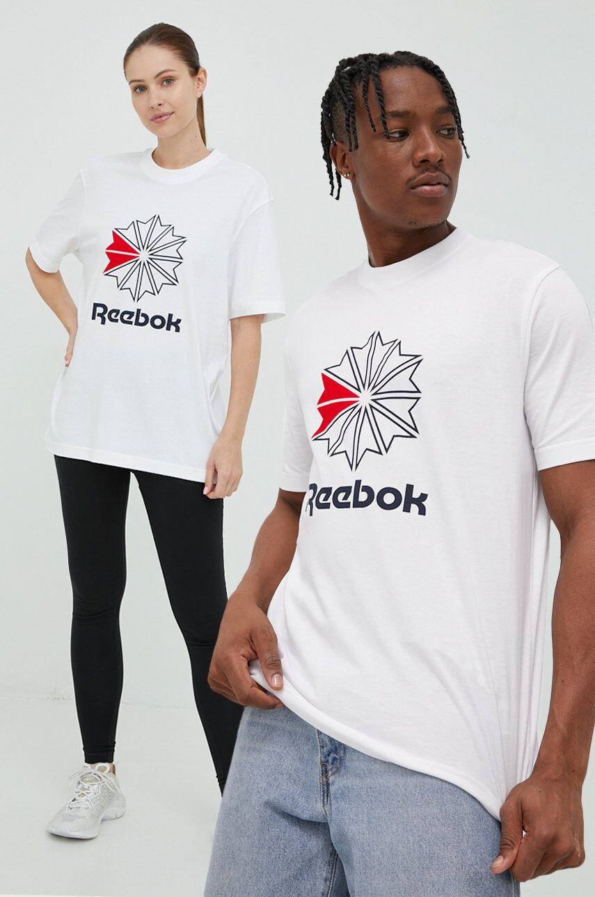 Reebok Classic Bombažen t-shirt bela barva - Pepit.si