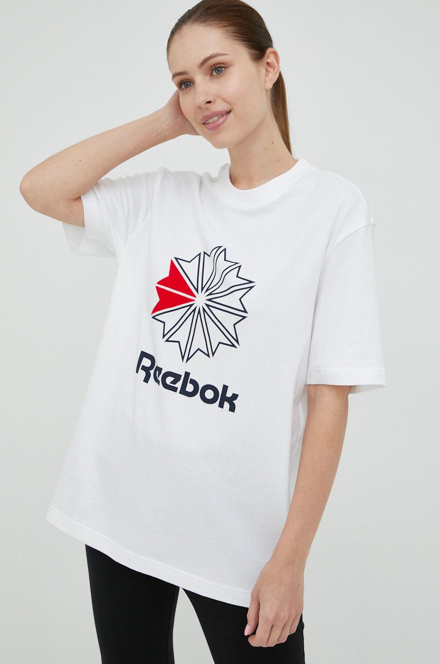 Reebok Classic Bombažen t-shirt bela barva - Pepit.si