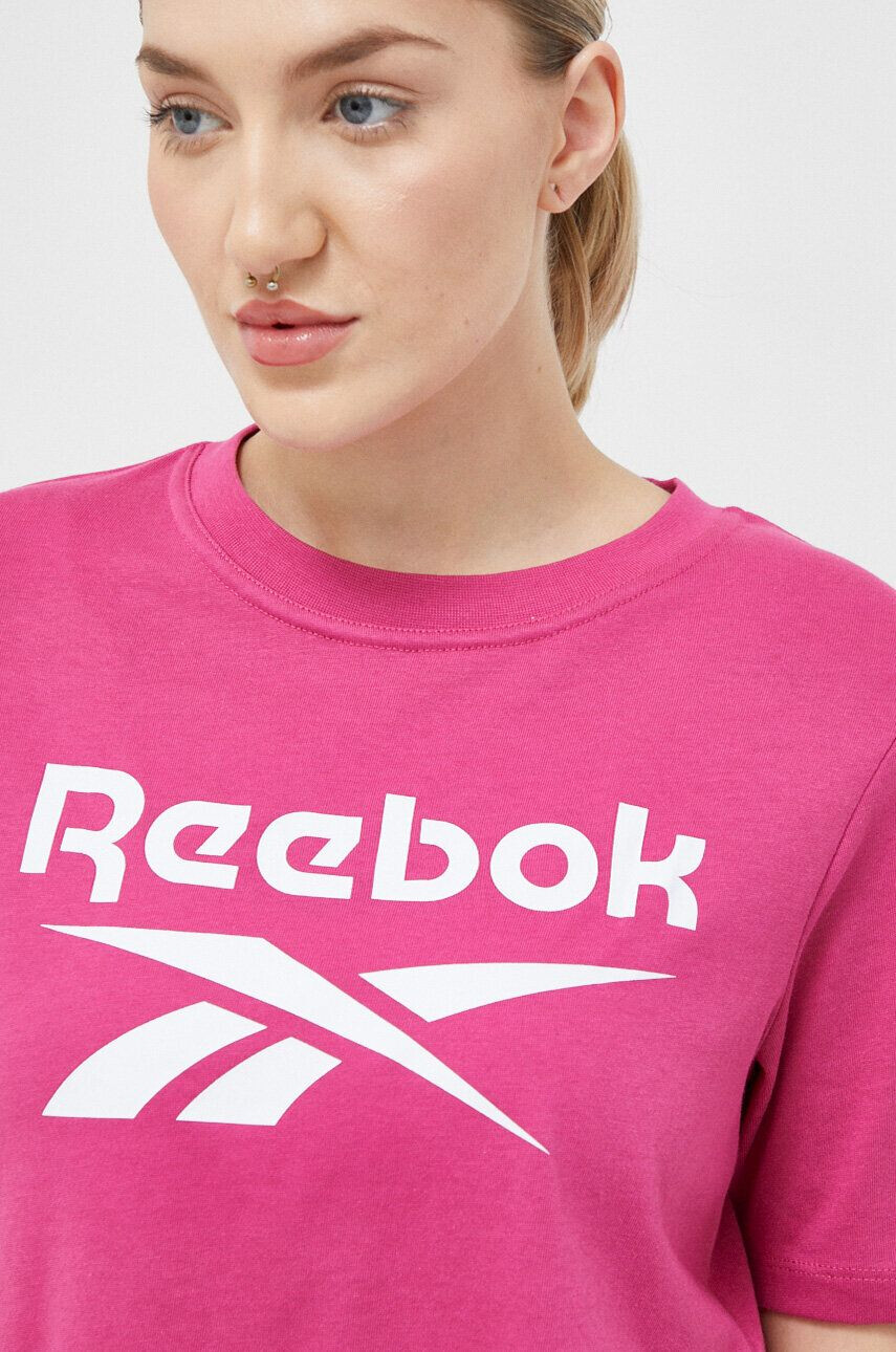 Reebok Kratka majica ženski roza barva - Pepit.si