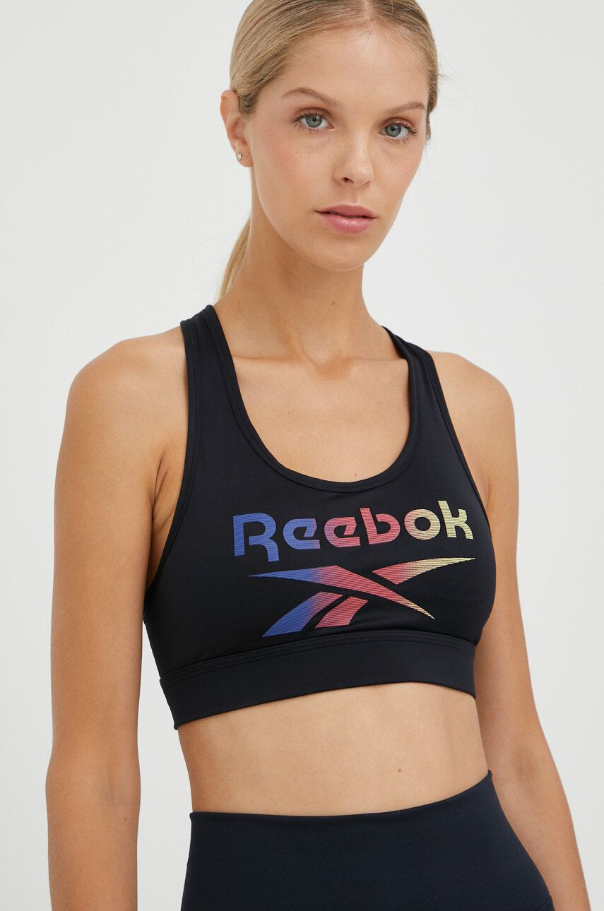 Reebok Športni modrček Gina črna barva - Pepit.si