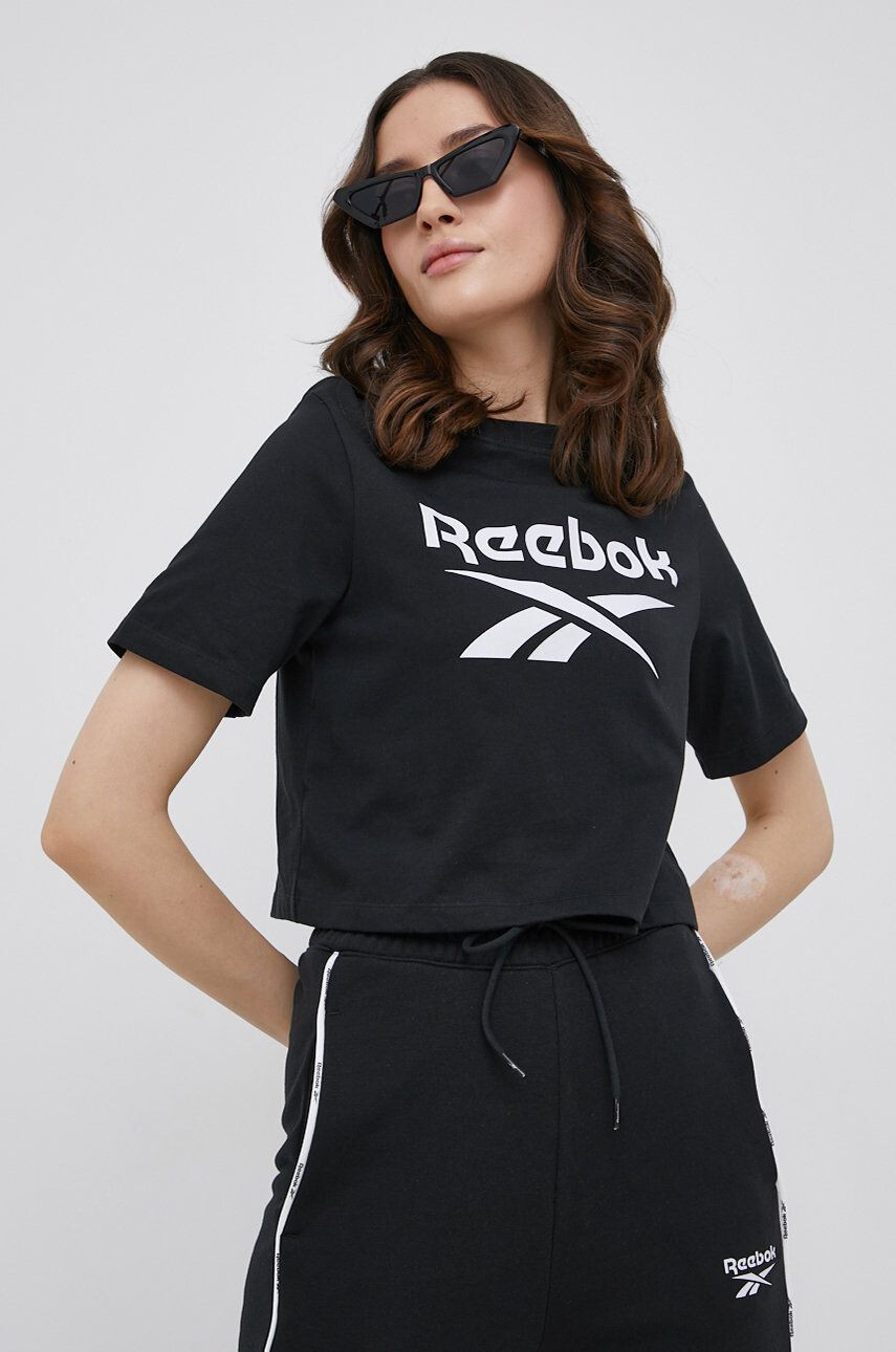 Reebok T-shirt ženski črna barva - Pepit.si