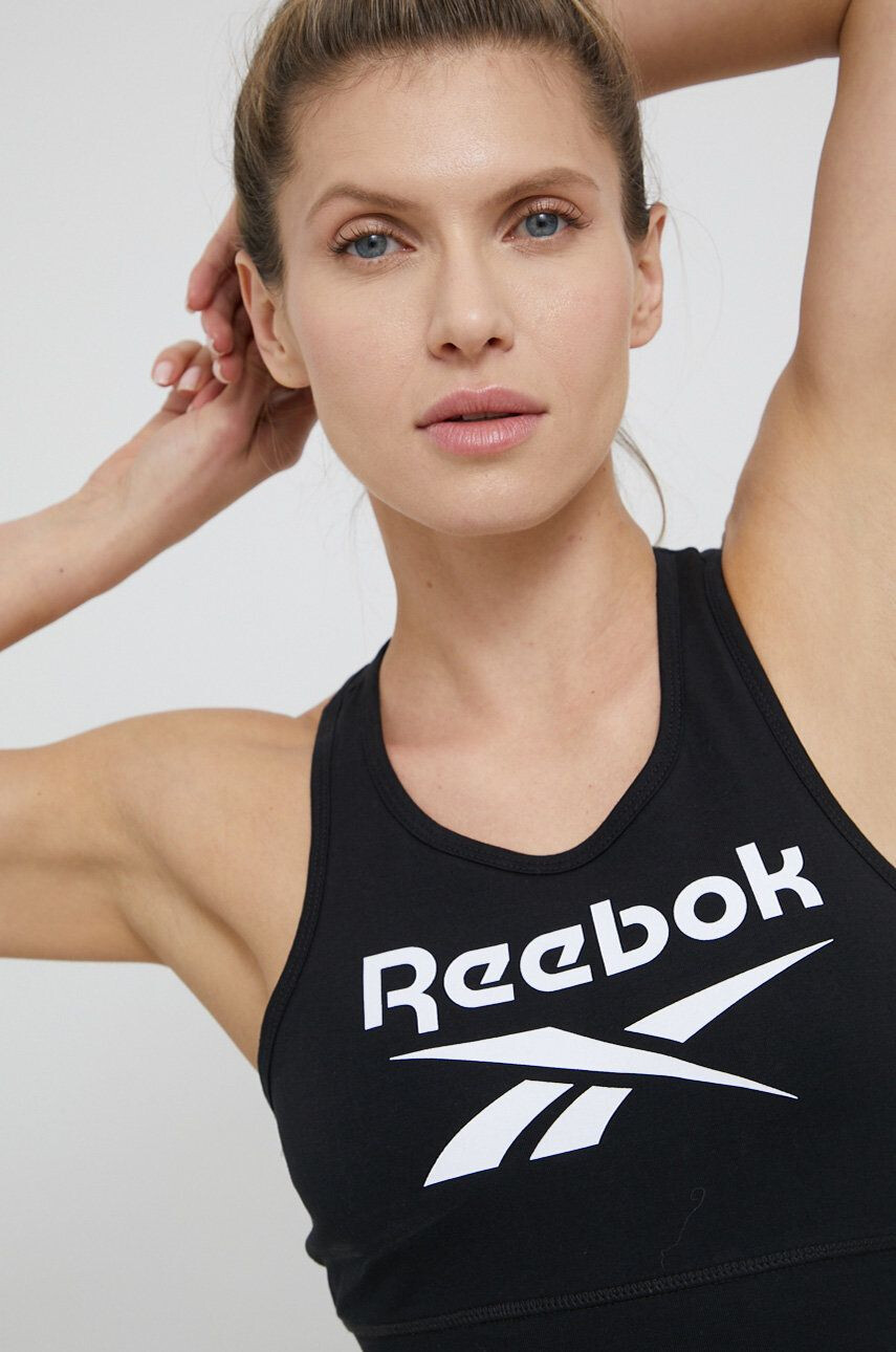 Reebok Top za vadbo črna barva - Pepit.si