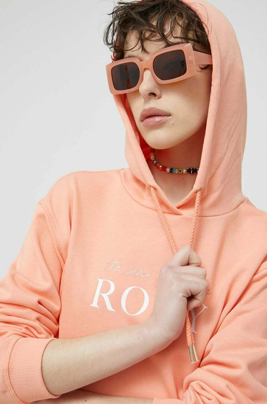 Roxy Bluza ženska roza barva s kapuco - Pepit.si