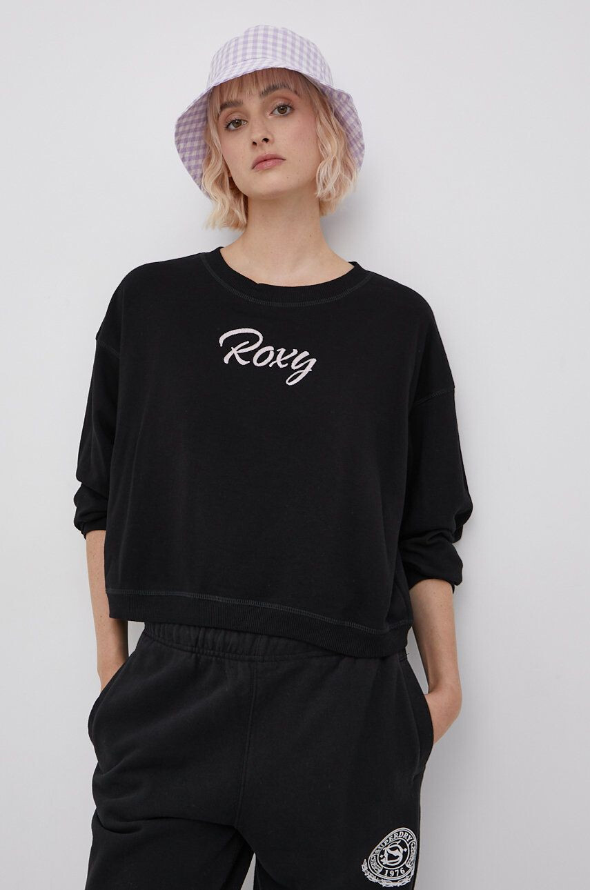 Roxy Bluza ženska črna barva - Pepit.si